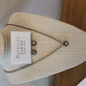 Patricia Locke Gold Overlay Danty Heart Set with Swarovski Clear Crystal